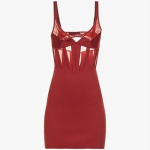 Mugler Bodice Mini Dress Red worn by Shakira FR34 / US 2 NEW WITH TAGS RRP$3118